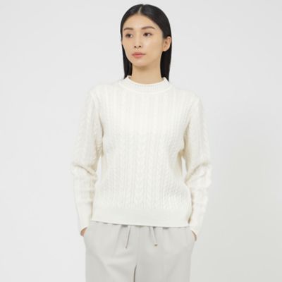 ＜Paul Stuart (Women)＞ウールカシミヤケーブル　プルオーバー（Ｋ１Ｎ２６６５１＿＿）