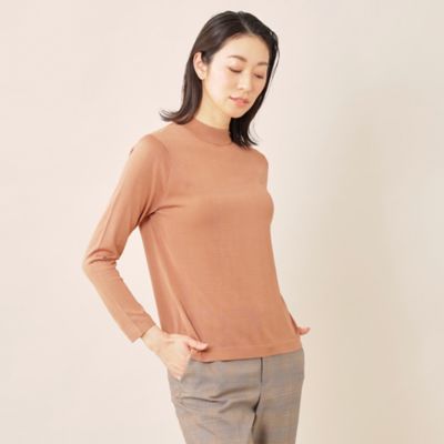 ＜Paul Stuart (Women)＞【ＴＨＥ　ＮＩＫＫＥＩ　ＭＡＧＡＺＩＮＥ　Ａｉ　掲載】「ＤＲＥＳＳ　ＫＮＩＴ」１００％シルクハイゲージニットプルオーバー【ウォッシャブル】　