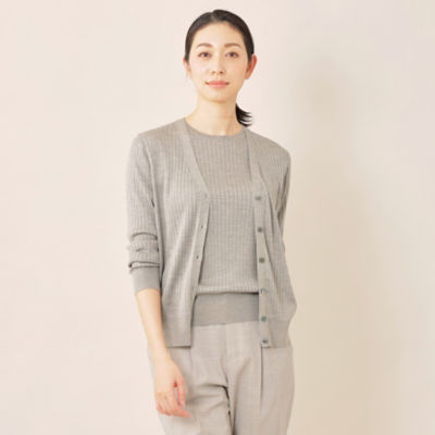 ＜Paul Stuart (Women)＞「ＤＲＥＳＳ　ＫＮＩＴ」１００％シルクハイゲージニットカーディガン【ウォッシャブル】　２３ＳＳ（Ｋ１Ｎ３６１５０＿＿）
