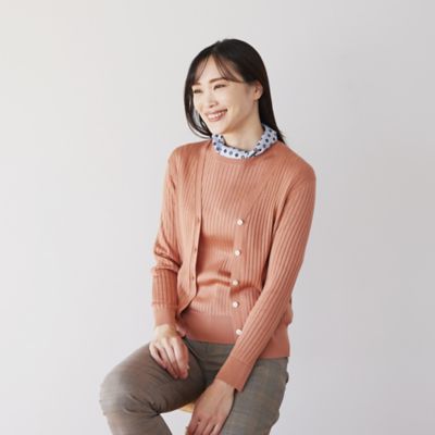 「ＤＲＥＳＳ　ＫＮＩＴ」１００％シルクハイゲージニットカーディガン【ウォッシャブル】　２３ＳＳ（Ｋ１Ｎ３６１５０＿＿）