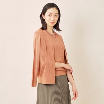 「ＤＲＥＳＳ　ＫＮＩＴ」１００％シルクハイゲージニットカーディガン【ウォッシャブル】　２３ＳＳ（Ｋ１Ｎ３６１５０＿＿）