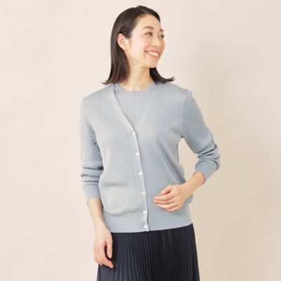 「ＤＲＥＳＳ　ＫＮＩＴ」１００％シルクハイゲージニットカーディガン【ウォッシャブル】　２３ＳＳ（Ｋ１Ｎ３６１５０＿＿）