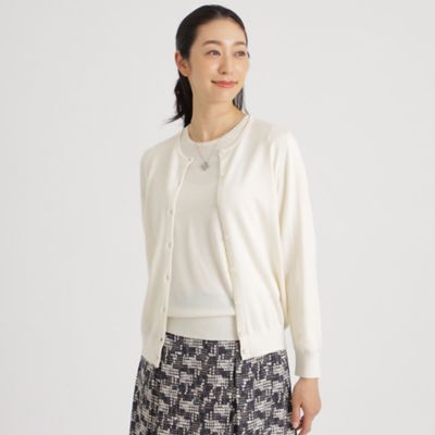 ＜Paul Stuart (Women)＞ウォッシャブルウール　クルーネックカーディガン２３ＡＷ【ウォッシャブル】（Ｋ１Ｎ４７２０１＿＿）