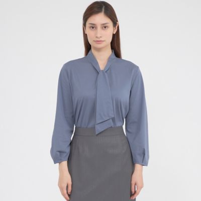 Paul Stuart (Women)/ポール・スチュアート【ウォッシャブル/接触冷感】ウーヴンジャージー プルオーバー(K1P12661__) アオ26L トップス【三越伊勢丹/公式】