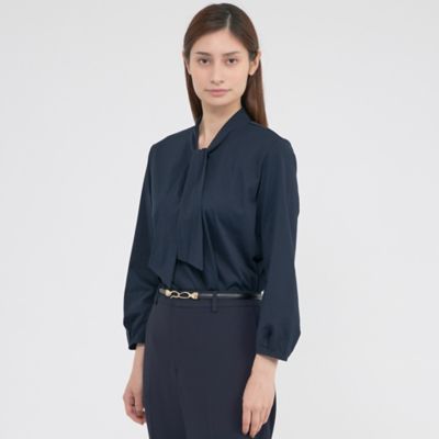 Paul Stuart (Women)/ポール・スチュアート【ウォッシャブル/接触冷感】ウーヴンジャージー プルオーバー(K1P12661__) アオ28L トップス【三越伊勢丹/公式】