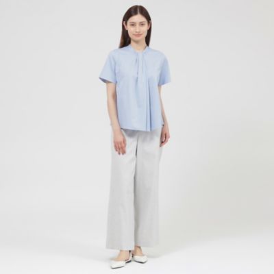 FRMUM ウールリネンストライプロングプルオーバー ユニクロ公式 | プレミアムリネンストライププルオーバーシャツ（長袖）