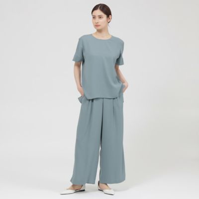 【ウォッシャブル】バックサテンジョーゼット　パンツ（Ｋ１Ｒ２２５４５＿＿）