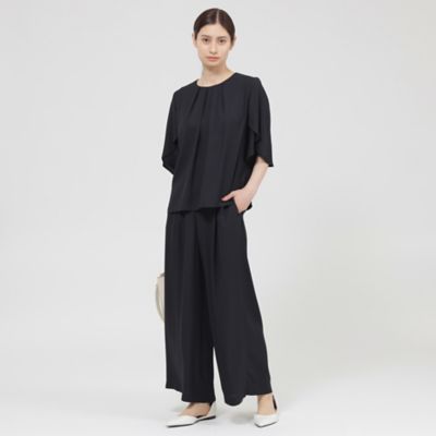 【ウォッシャブル】バックサテンジョーゼット　パンツ（Ｋ１Ｒ２２５４５＿＿）