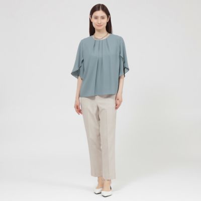 【Ｎｉｋｋｅｉ　ｍａｇａｚｉｎｅ掲載】【ウォッシャブル／防しわ性／ＵＶ対策】フロータブルツイル　パンツ（Ｋ１Ｒ２３５５２＿＿）