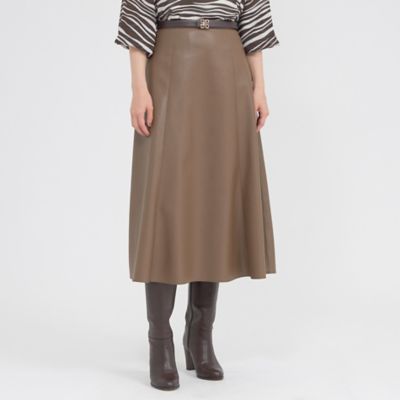 美品！allureville レザー　プリーツ　スカート フェイクレザータックプリーツスカート | allureville (Women