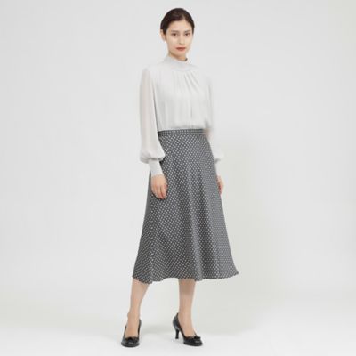 【美品】Paul Stuart　タイトスカート ウォッシャブル】バックジョーゼットサテン スカート(スカート