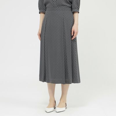 【SALE】Paul Stuart (Women)/ポール・スチュアート【WEB・一部店舗限定/ウォッシャブル】トライアングルプリント スカート(K1S33581__) アオ ロングスカート【三越伊勢丹/公式】