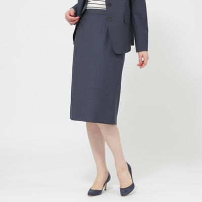 【SALE】Paul Stuart (Women)/ポール・スチュアート【防しわ性/ウォッシャブル】ファインウールストレッチ スカート(K1S57342__) アオ ひざ丈スカート【三越伊勢丹/公式】