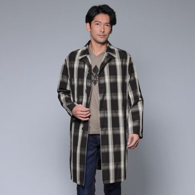 ＜三越伊勢丹/公式＞【SALE】EPOCA UOMO (Men)/エポカ ウォモ【PRIMA COLLECTION】チェックパターンステンカラーコート クロ コート・ジャケット【三越伊勢丹/公式】