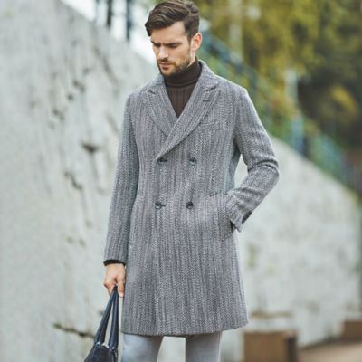 美品 英国製 Mackintosh マッキントッシュ ツイード チェスターコート-