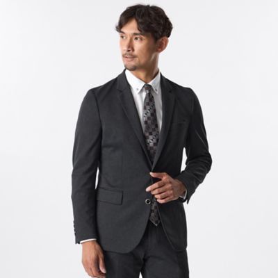 EPOCA UOMO エポカウォモ　スリムフィット　ウールジャージースーツ　美品 セットアップ】ヘリンボーンウールンジャージージャケット