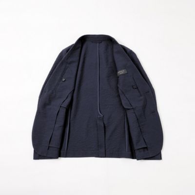 希少XL✨エポカウォモ　シアサッカー　サマージャケット　リーフ柄　ネイビー 希少XL✨エポカウォモ シアサッカー サマージャケット リーフ柄