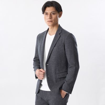 EPOCA UOMO エポカウォモ　スリムフィット　ウールジャージースーツ　美品 セットアップ対応】ウールジャージージャケット（M1E60613＿＿