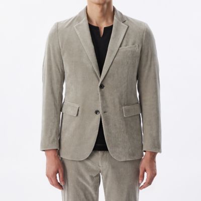 【美品】WAAC コーデュロイジャケット　グレー　サイズS セットアップ対応】細コーデュロイジャケット（M1E60614＿＿