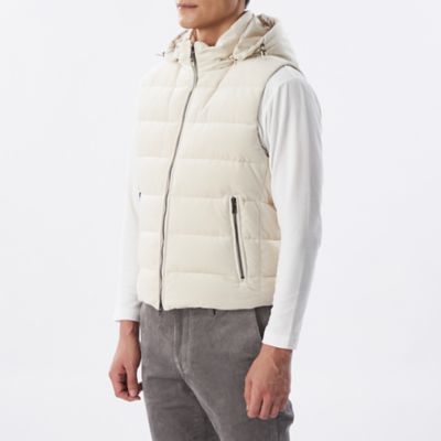 Safari11月号掲載＊ベロアツイルジャージーダウンベスト