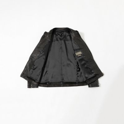 【ＰＲＩＭＡ　ＣＯＬＬＥＣＴＩＯＮ】エンボスシングルライダースブルゾン（Ｍ１Ｆ６５４９１＿＿）