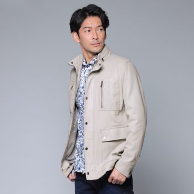 ＜EPOCA UOMO (Men)＞【ＰＲＩＭＡ　ＣＯＬＬＥＣＴＩＯＮ】シープレザーミドルブルゾン（Ｍ１Ｆ９６１９６＿＿）