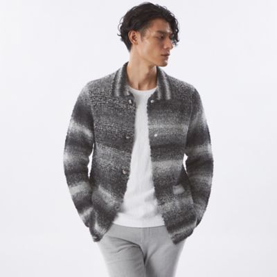 アルパカ　アルパカ　ブルゾン　カーディガン アルパカタッチバイカラージップカーディガン – hellam