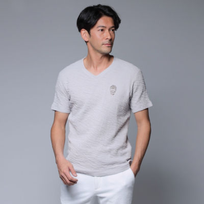 ＜EPOCA UOMO (Men)＞【ＰＲＩＭＡ　ＣＯＬＬＥＣＴＩＯＮ】接結ジャカードＶネックカットソー（Ｍ１Ｐ０１１９０＿＿）