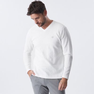 ＜EPOCA UOMO (Men)＞千鳥ジャカードＶネックロンＴ（Ｍ１Ｐ０２５３２＿＿）