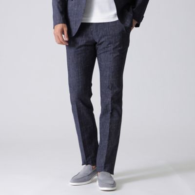 【新品タグ付】EPOCA UOMO　パンツ　50　ネイビー系　総柄　日本製 新品タグ付】EPOCA UOMO パンツ 50 ネイビー系 総柄 日本製 メンズ