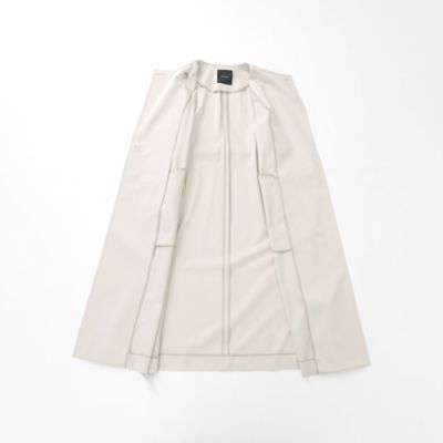 ハイツイストコットンラチネ　ノーカラーラペルコート（Ｍ５Ａ１２５２１＿＿）