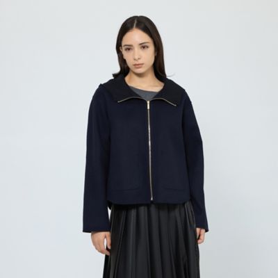 ウールリバーシブルフーディー ショートコート