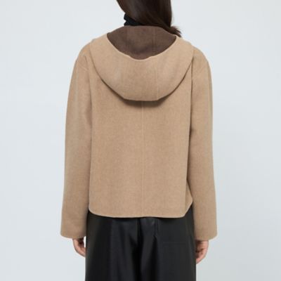 ウールリバーシブルフーディー ショートコート（M5B15660＿＿