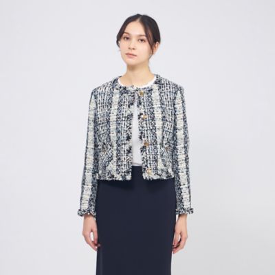 ＜EPOCA (Women)＞ミックスファンシーツィード　ノーカラージャケット（Ｍ５Ｅ０３７１３＿＿）