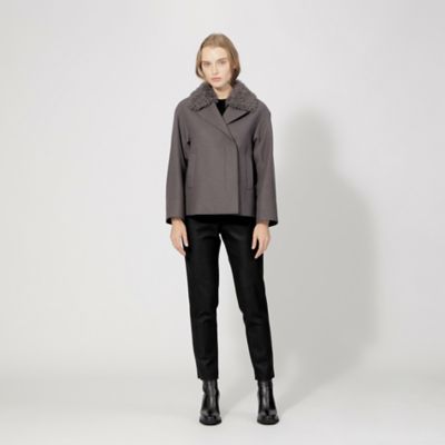 エコファーコンビ ウールパイルジャージ― ショートコート