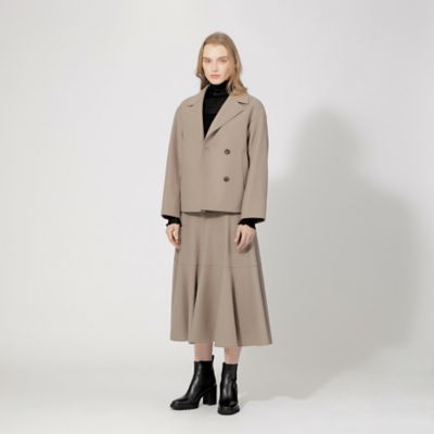 エコファーコンビ ウールパイルジャージ― ショートコート