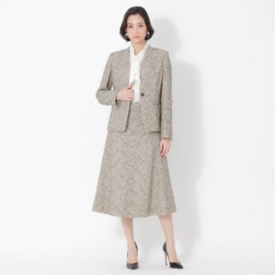 ♡美品♡　エポカ　コットンミックスペーパーツイードノーカラージャケット　ベージュ コットンミックスペーパーツイード ノーカラージャケット