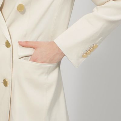 リネンレーヨンストレッチ ダブルブレストジャケット
