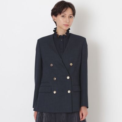 ＜EPOCA (Women)＞【ＥＰＯＣＡ　Ｍａｒｉｎｏ】オックスストレッチ　ノーカラーダブルブレストジャケット（Ｍ５Ｅ２０１０３＿＿）