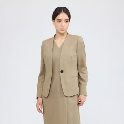 エポカ　新品タグ付きベージュジャケット ベージュ系 EPOCA (Women)のノーカラージャケット | レディース