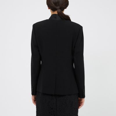 ★美品★ebure★カシミヤダブルジャケット★ リネンレーヨンストレッチ ダブルブレストジャケット