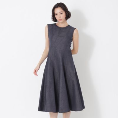 ＜EPOCA (Women)＞コットンリネン　デニムフレアドレス（Ｍ５Ｊ０３１０９＿＿）