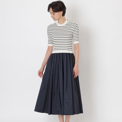 ＜EPOCA (Women)＞【ＥＰＯＣＡ　Ｍａｒｉｎｏ】シャンブレータフタコンビ　ニットドレス（Ｍ５Ｊ１５１７３＿＿）