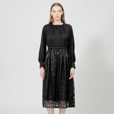 ＜EPOCA (Women)＞グロッシーレースコンビ　フレアドレス（Ｍ５Ｊ２４４７９＿＿）