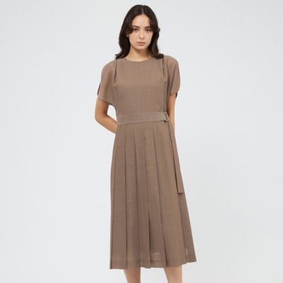 EPOCA (Women)/エポカ ウールボイル プリーツドレス(M5J26615__) チャ53L ワンピース・ドレス【三越伊勢丹/公式】