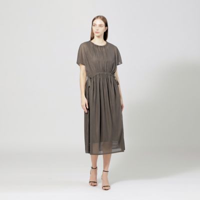 【時を超えた優雅さ】ETRO メダリオン ジャージー ミディドレス リブメッシュジャージー ギャザードレス（M5J32389＿＿