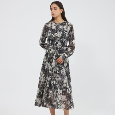 ＜EPOCA (Women)＞レイヤーフィオーレプリント　プリーツドレス（Ｍ５Ｊ３９６２９＿＿）