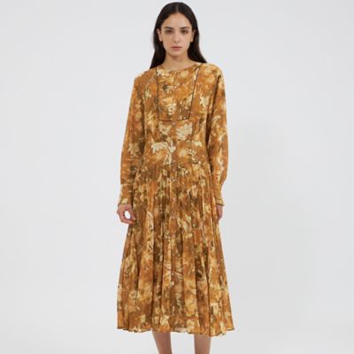 EPOCA (Women)/エポカ レイヤーフィオーレプリント プリーツドレス(M5J39629__) オレンジ80L ワンピース・ドレス【三越伊勢丹/公式】