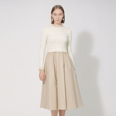 ＜EPOCA (Women)＞シアーニット　タフタコンビドレス（Ｍ５Ｊ４３２０５＿＿）