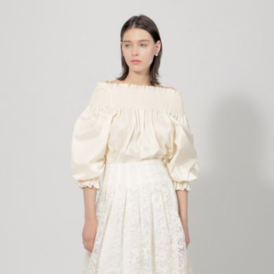 ＜EPOCA (Women)＞【Ｐｒｅｃｉｏｕｓ　２０２４年５月号掲載】エンブロイダリーコンビ　シャーリングブラウス（Ｍ５Ｍ０９３４１＿＿）